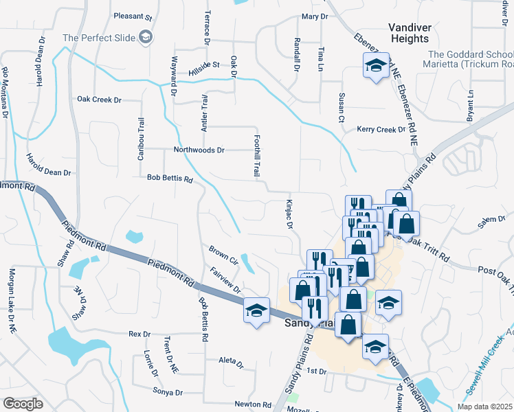 map of restaurants, bars, coffee shops, grocery stores, and more near 1790 Chasewood Park Lane in Marietta