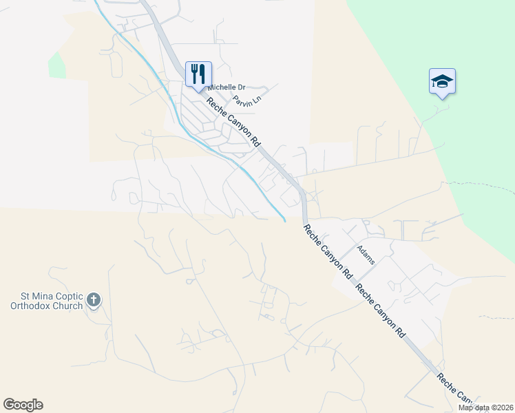 map of restaurants, bars, coffee shops, grocery stores, and more near 12867 Ranch Drive in Colton