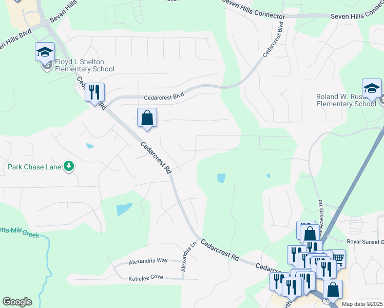 map of restaurants, bars, coffee shops, grocery stores, and more near 874 Cedarcrest Road in Dallas