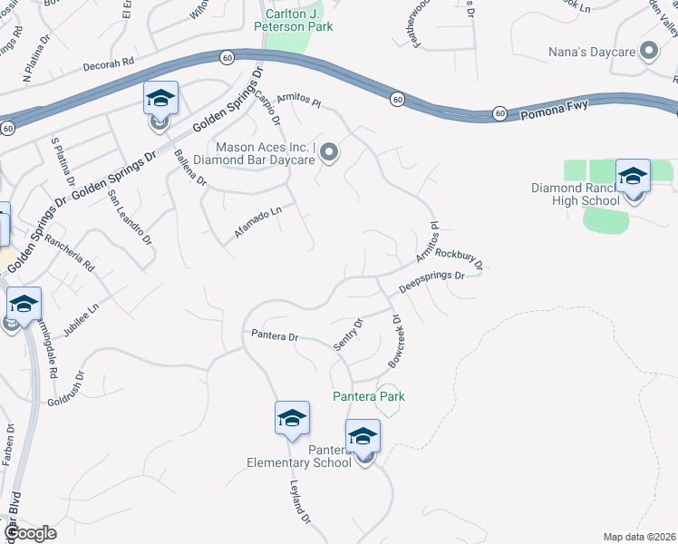 map of restaurants, bars, coffee shops, grocery stores, and more near 519 Jon Court in Diamond Bar