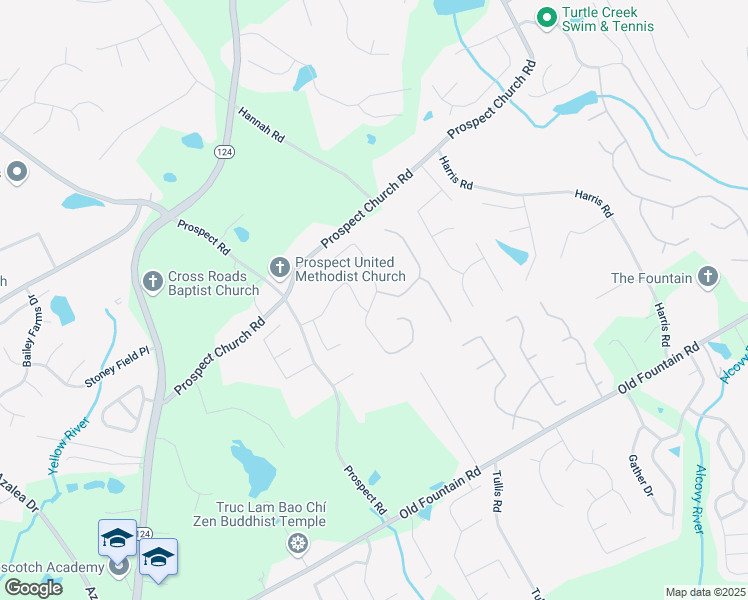 map of restaurants, bars, coffee shops, grocery stores, and more near Creek Pointe Circle in Lawrenceville