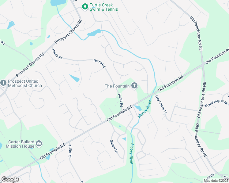 map of restaurants, bars, coffee shops, grocery stores, and more near 1268 Harris Road in Lawrenceville