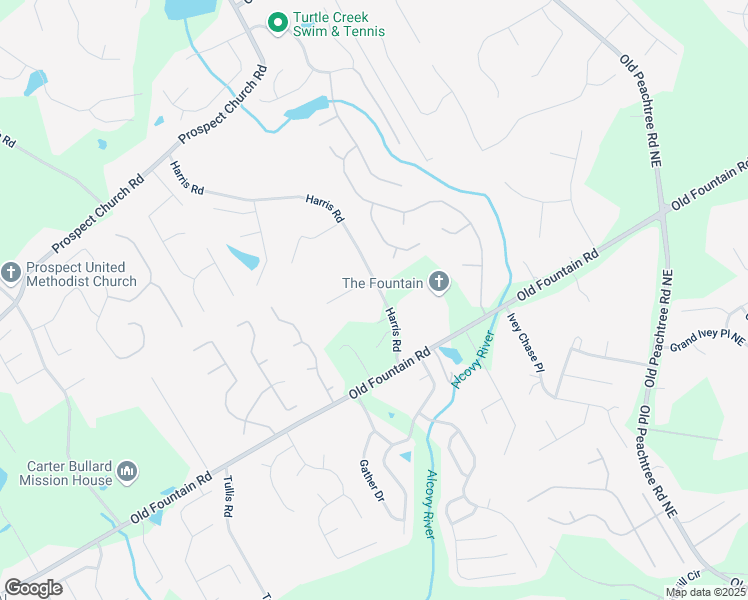 map of restaurants, bars, coffee shops, grocery stores, and more near 1268 Harris Road in Lawrenceville