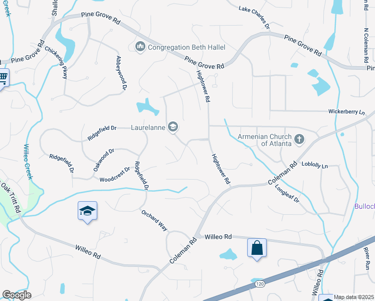 map of restaurants, bars, coffee shops, grocery stores, and more near 2130 Federal Road in Roswell