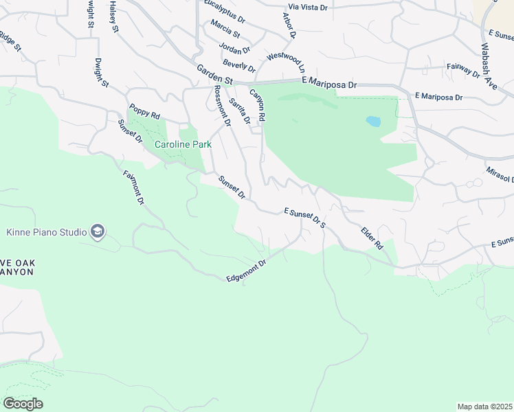 map of restaurants, bars, coffee shops, grocery stores, and more near 0 East Sunset Drive South in Redlands