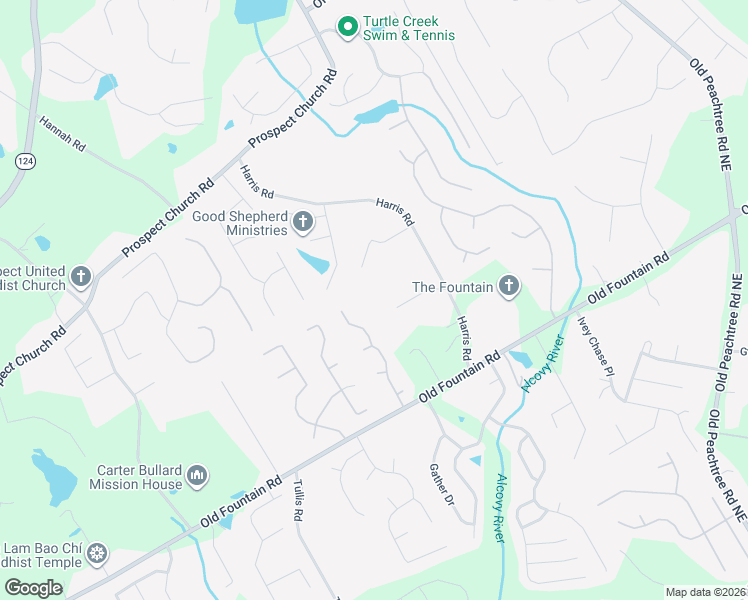map of restaurants, bars, coffee shops, grocery stores, and more near 1862 Forrest Road in Lawrenceville