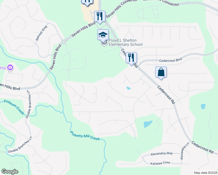 map of restaurants, bars, coffee shops, grocery stores, and more near 261 Longwood Crossing in Dallas