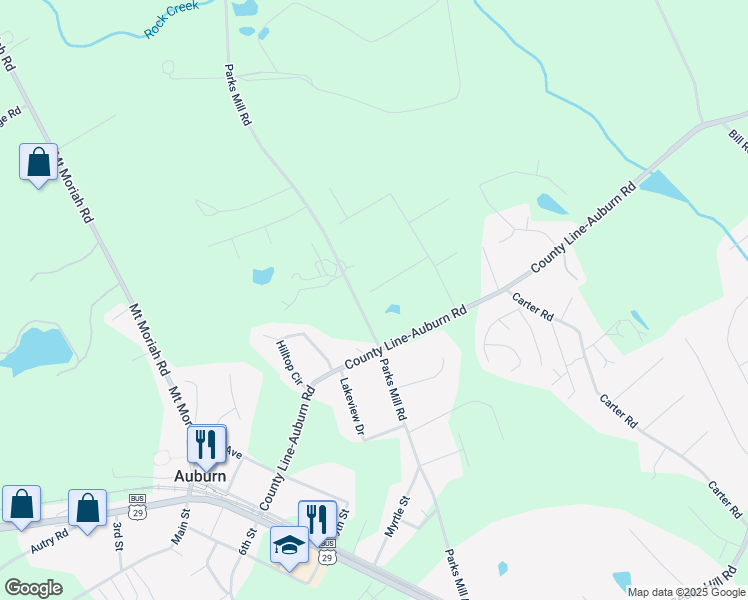 map of restaurants, bars, coffee shops, grocery stores, and more near 122 Chippewa Run in Auburn