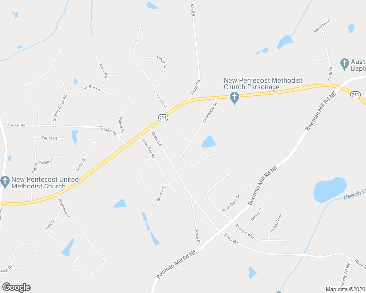 map of restaurants, bars, coffee shops, grocery stores, and more near 1227 Clearwater Drive in Winder