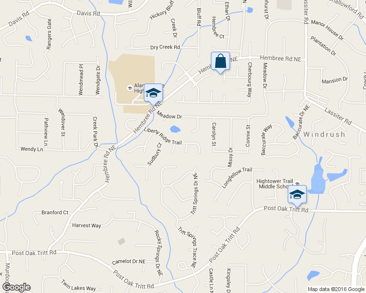map of restaurants, bars, coffee shops, grocery stores, and more near 3536 Liberty Ridge Trail in Marietta