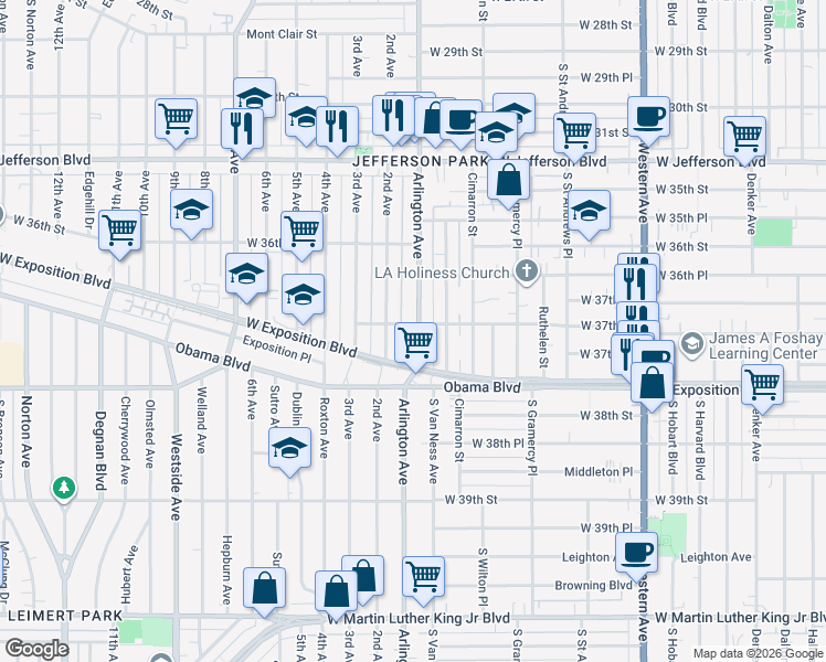 map of restaurants, bars, coffee shops, grocery stores, and more near 3754 2nd Avenue in Los Angeles