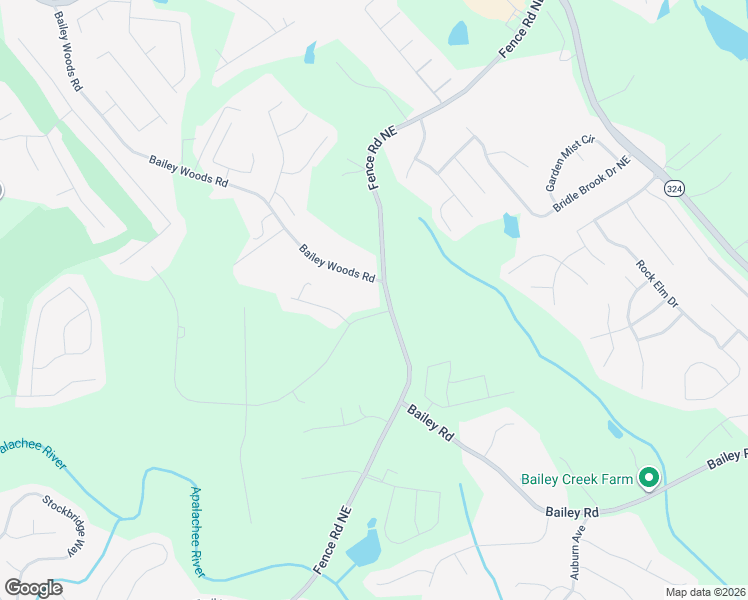 map of restaurants, bars, coffee shops, grocery stores, and more near 3145 Fence Road Northeast in Dacula