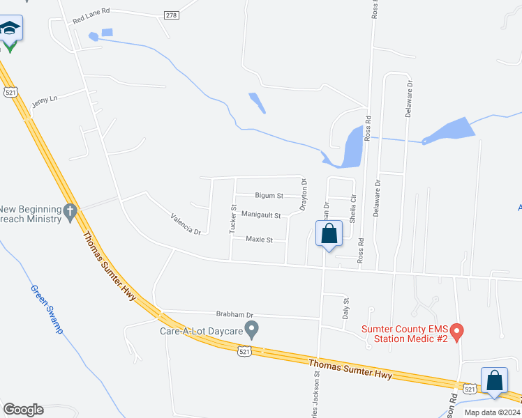 map of restaurants, bars, coffee shops, grocery stores, and more near 4445 Manigault Street in Dalzell