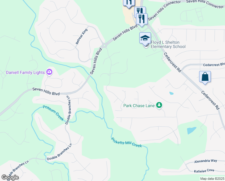 map of restaurants, bars, coffee shops, grocery stores, and more near 429 Bent Leaf Drive in Dallas