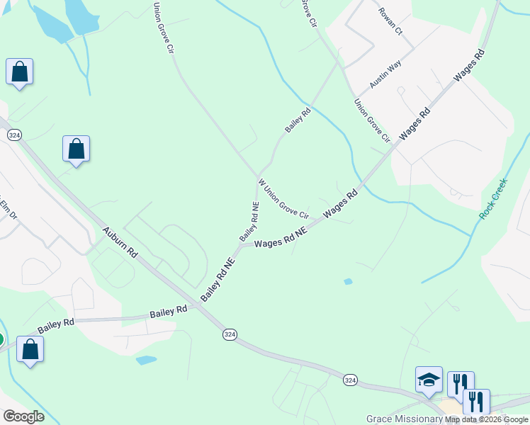 map of restaurants, bars, coffee shops, grocery stores, and more near in Auburn