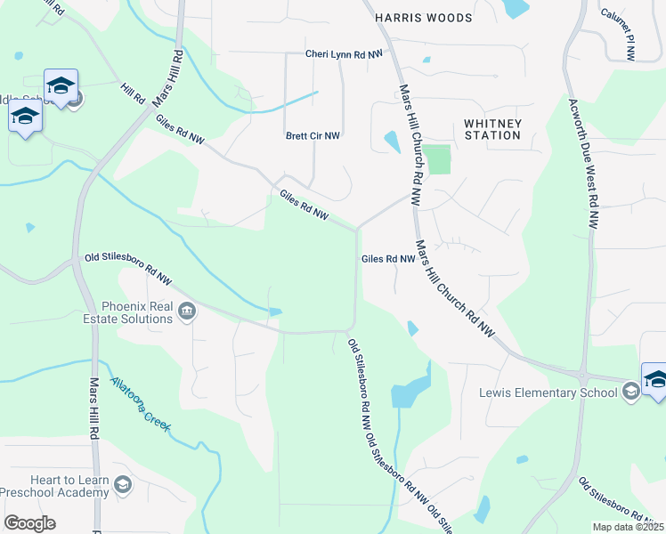 map of restaurants, bars, coffee shops, grocery stores, and more near 2701 Stilesboro Lane Northwest in Acworth