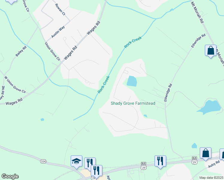 map of restaurants, bars, coffee shops, grocery stores, and more near 1750 Wynfield Lane in Auburn