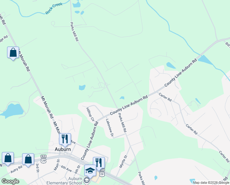map of restaurants, bars, coffee shops, grocery stores, and more near 123 Chippewa Run in Auburn