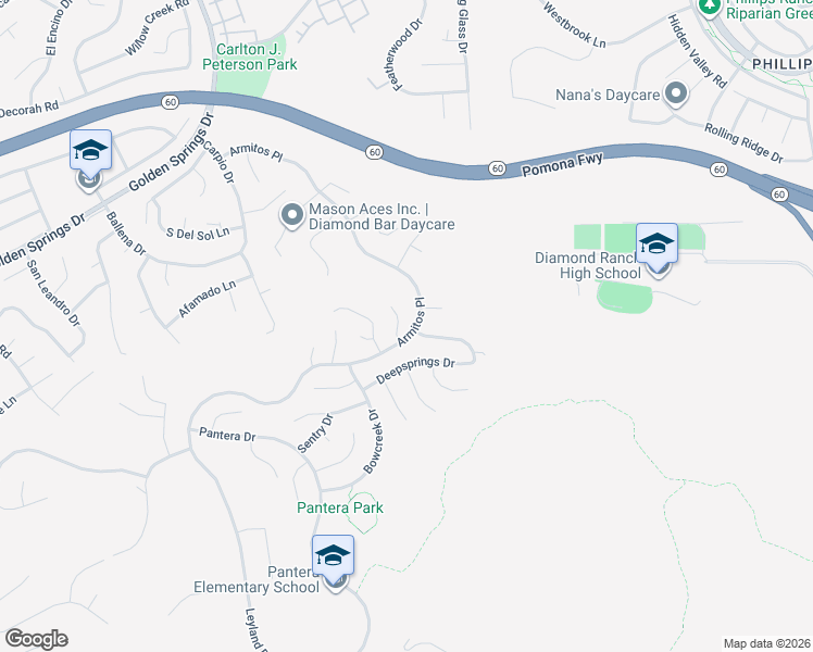 map of restaurants, bars, coffee shops, grocery stores, and more near 541 Bellows Court in Diamond Bar