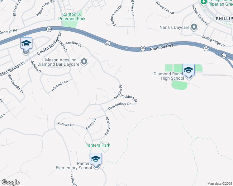 map of restaurants, bars, coffee shops, grocery stores, and more near 541 Bellows Court in Diamond Bar