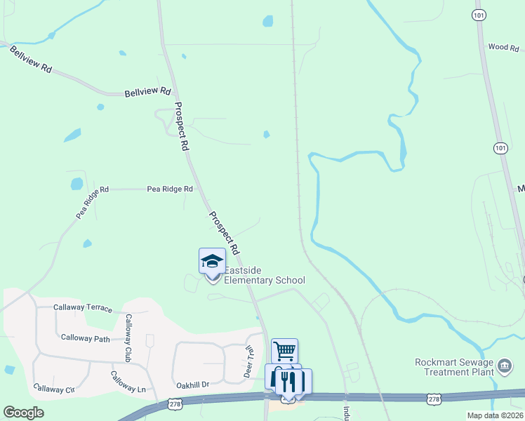 map of restaurants, bars, coffee shops, grocery stores, and more near 506 Prospect Road in Rockmart