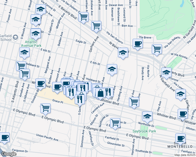 map of restaurants, bars, coffee shops, grocery stores, and more near 668 Keenan Avenue in Los Angeles