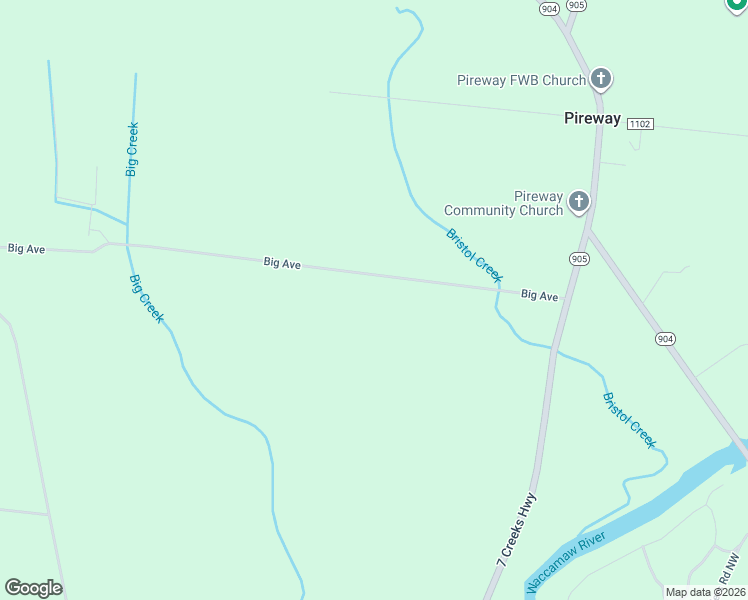 map of restaurants, bars, coffee shops, grocery stores, and more near 451 Big Avenue in Tabor City