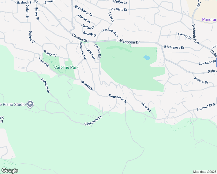 map of restaurants, bars, coffee shops, grocery stores, and more near 1909 Canyon Road in Redlands