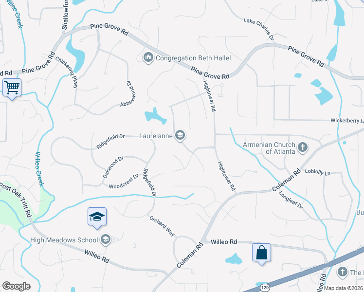 map of restaurants, bars, coffee shops, grocery stores, and more near 4020 Chipley Court in Roswell