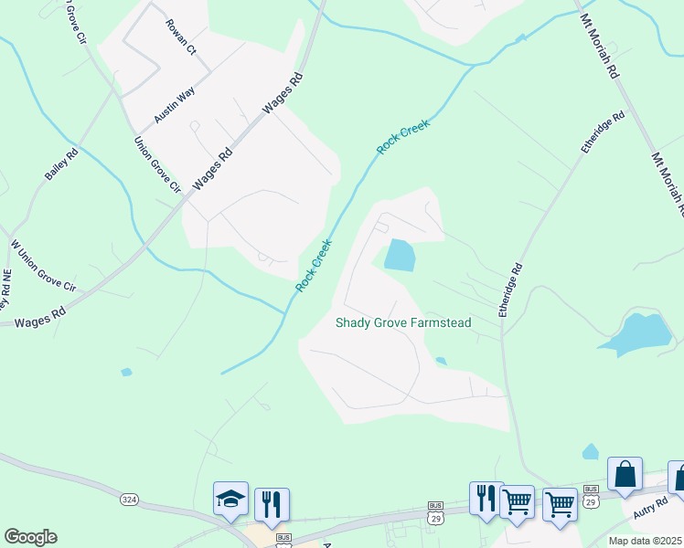 map of restaurants, bars, coffee shops, grocery stores, and more near 1750 Wynfield Lane in Auburn