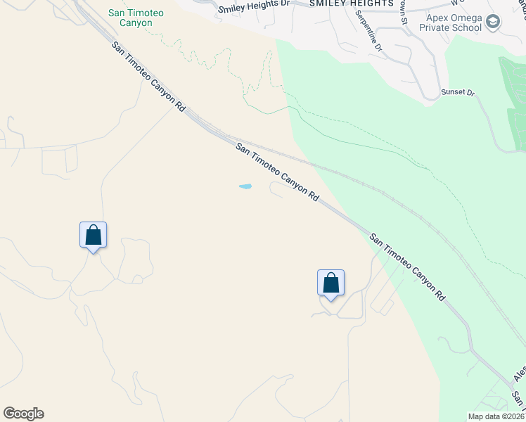 map of restaurants, bars, coffee shops, grocery stores, and more near 2101 San Timoteo Canyon Road in Redlands