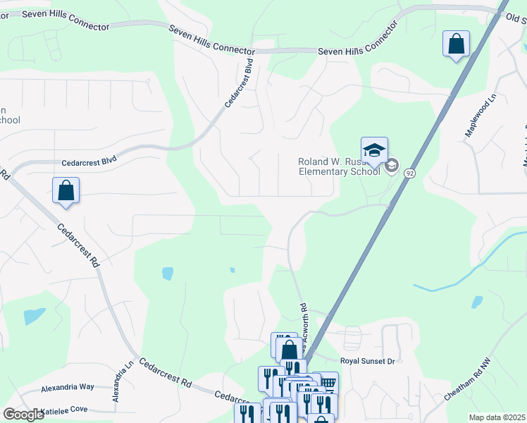 map of restaurants, bars, coffee shops, grocery stores, and more near 687 Belmont Lane in Dallas
