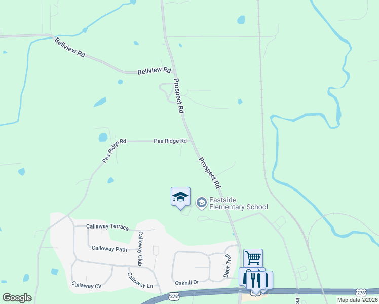 map of restaurants, bars, coffee shops, grocery stores, and more near 591 Prospect Road in Rockmart