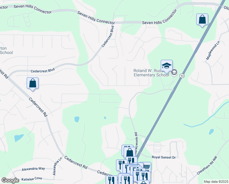 map of restaurants, bars, coffee shops, grocery stores, and more near 665 Belmont Lane in Dallas