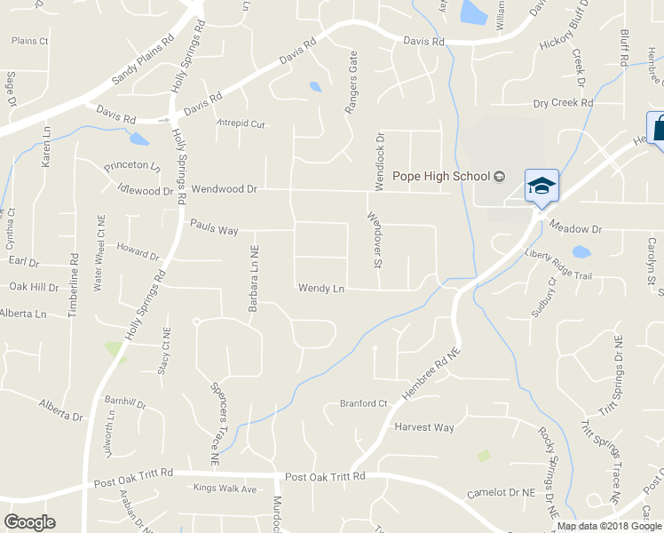 map of restaurants, bars, coffee shops, grocery stores, and more near 3080 Wendton Place in Marietta