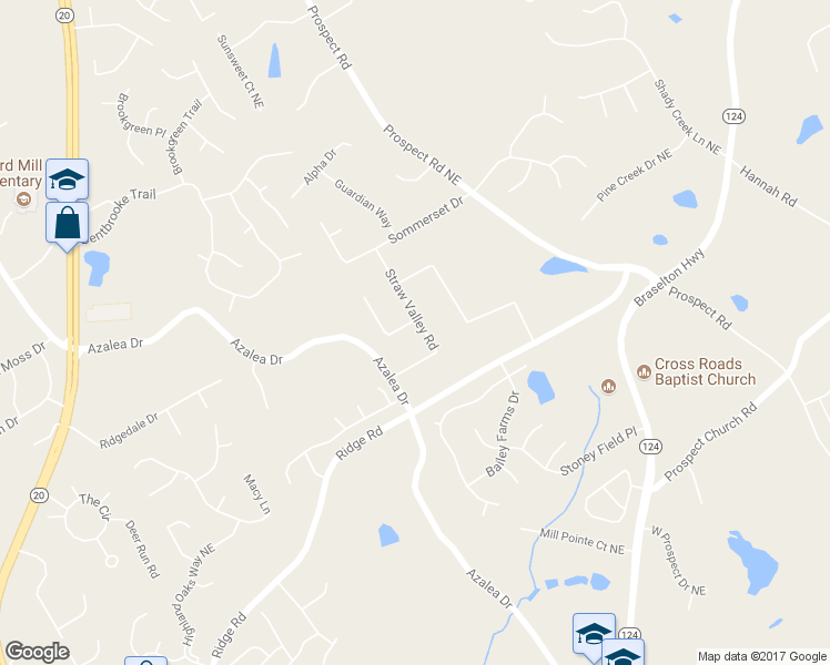 map of restaurants, bars, coffee shops, grocery stores, and more near 1294 Lob Lolly Way in Lawrenceville