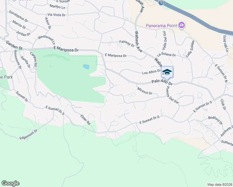 map of restaurants, bars, coffee shops, grocery stores, and more near 1911 Country Club Drive in Redlands
