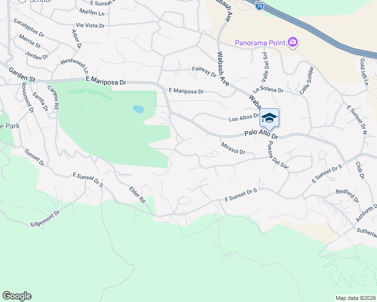 map of restaurants, bars, coffee shops, grocery stores, and more near 1911 Country Club Drive in Redlands
