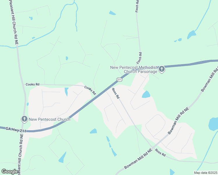 map of restaurants, bars, coffee shops, grocery stores, and more near 500 Cherokee Road in Winder