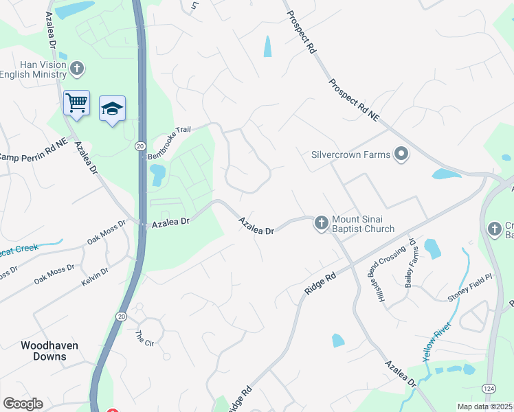 map of restaurants, bars, coffee shops, grocery stores, and more near 1960 Bentbrooke Trail in Lawrenceville