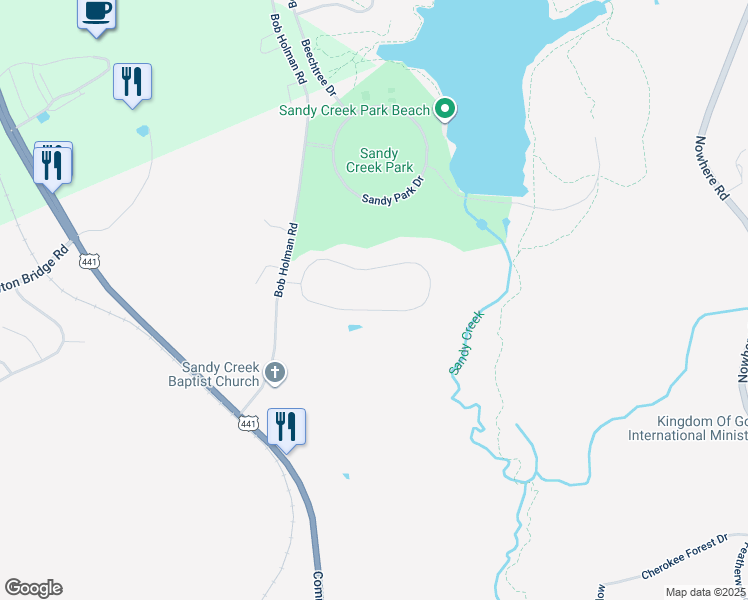 map of restaurants, bars, coffee shops, grocery stores, and more near 185 Rocky Drive in Athens