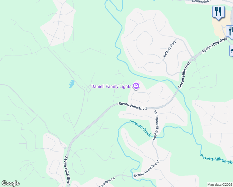 map of restaurants, bars, coffee shops, grocery stores, and more near 93 Treadstone Lane in Dallas