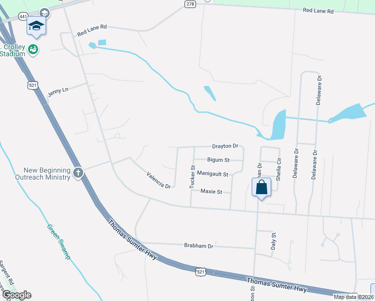 map of restaurants, bars, coffee shops, grocery stores, and more near 3610 Drayton Drive in Dalzell