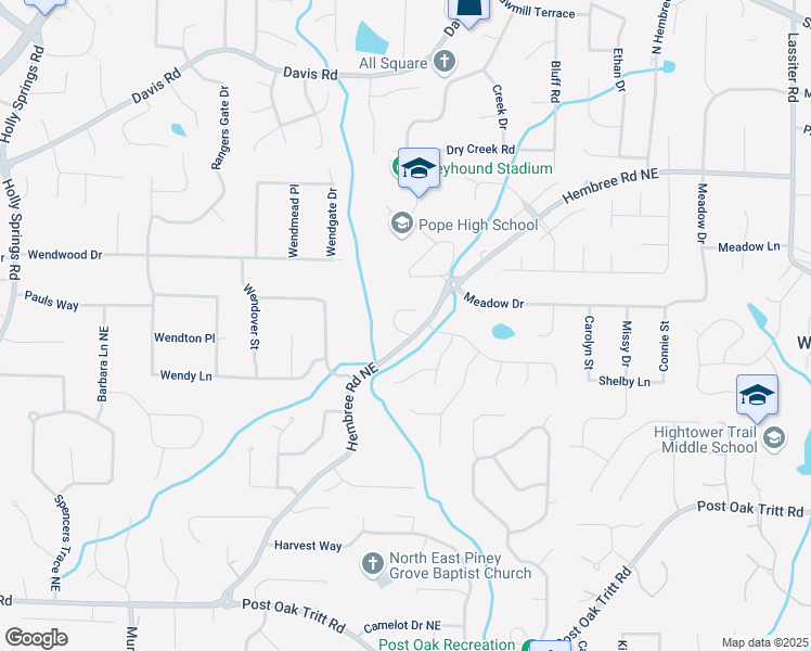 map of restaurants, bars, coffee shops, grocery stores, and more near 2906 Ansley Manor Court in Marietta