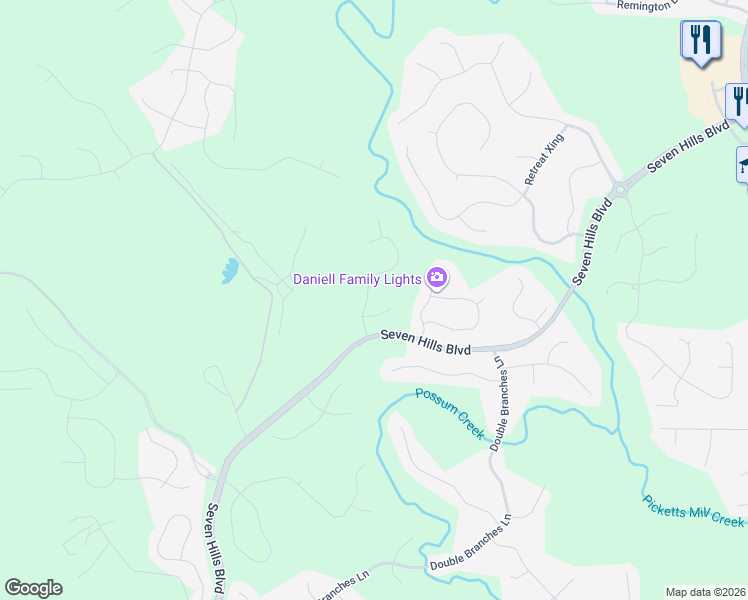 map of restaurants, bars, coffee shops, grocery stores, and more near 96 Treadstone Lane in Dallas