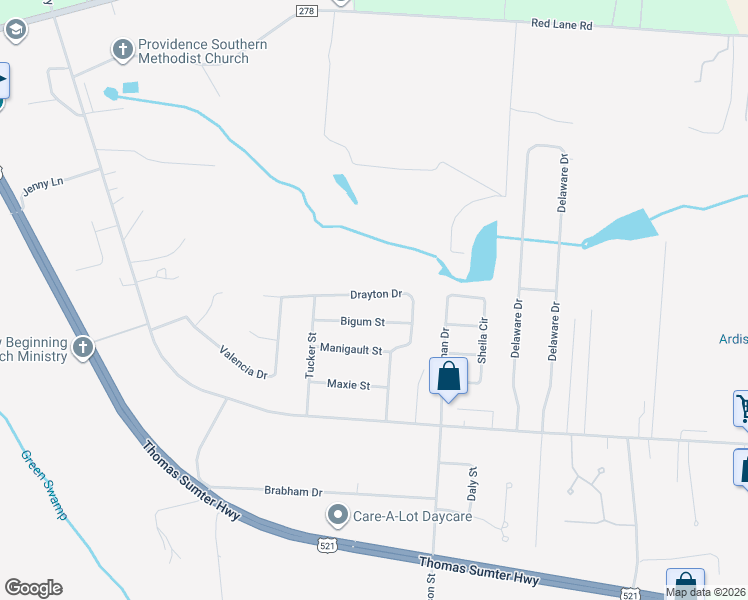 map of restaurants, bars, coffee shops, grocery stores, and more near 3540 Drayton Drive in Dalzell