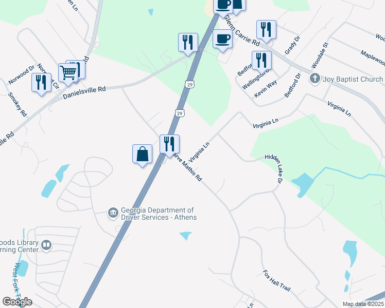 map of restaurants, bars, coffee shops, grocery stores, and more near 140 Virginia Lane in Hull