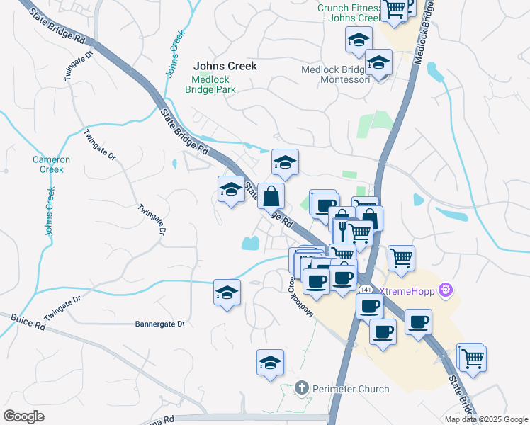 map of restaurants, bars, coffee shops, grocery stores, and more near 5588 Moresby Court in Alpharetta