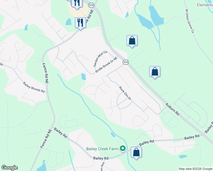 map of restaurants, bars, coffee shops, grocery stores, and more near 104 Augustine Circle in Auburn
