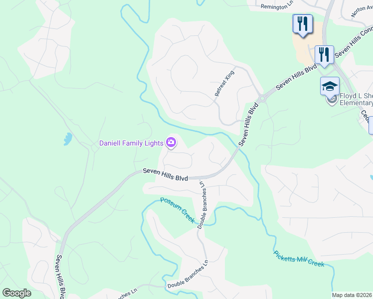 map of restaurants, bars, coffee shops, grocery stores, and more near 232 Misty Hill Trail in Dallas